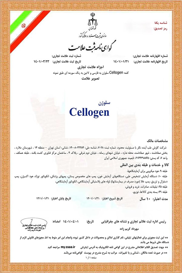 ثبت علامت تجاری (برند) سلوژن CELLOGEN
